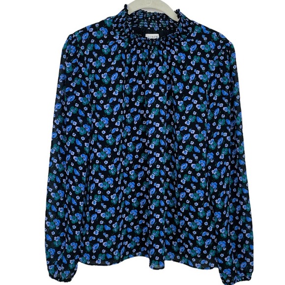 J.Crew Factory floral Long-sleeve mockneck top Size Small (NWOT) - Picture 4 of 10
